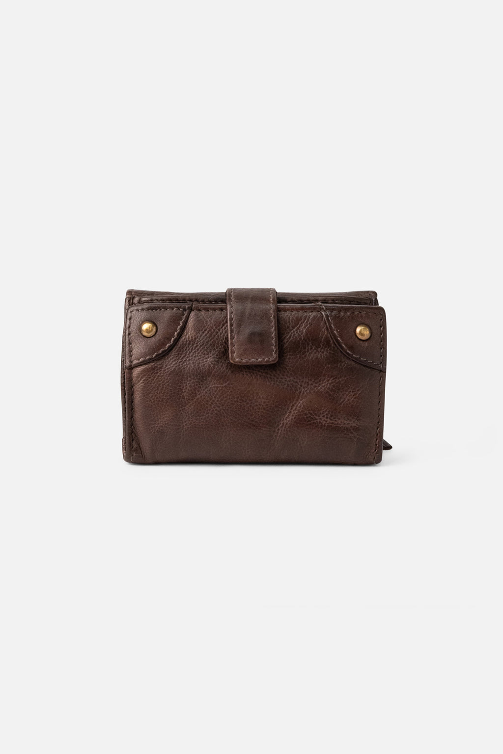 Biba Alaska Dark Brown Leather Purse AKA4L, front view