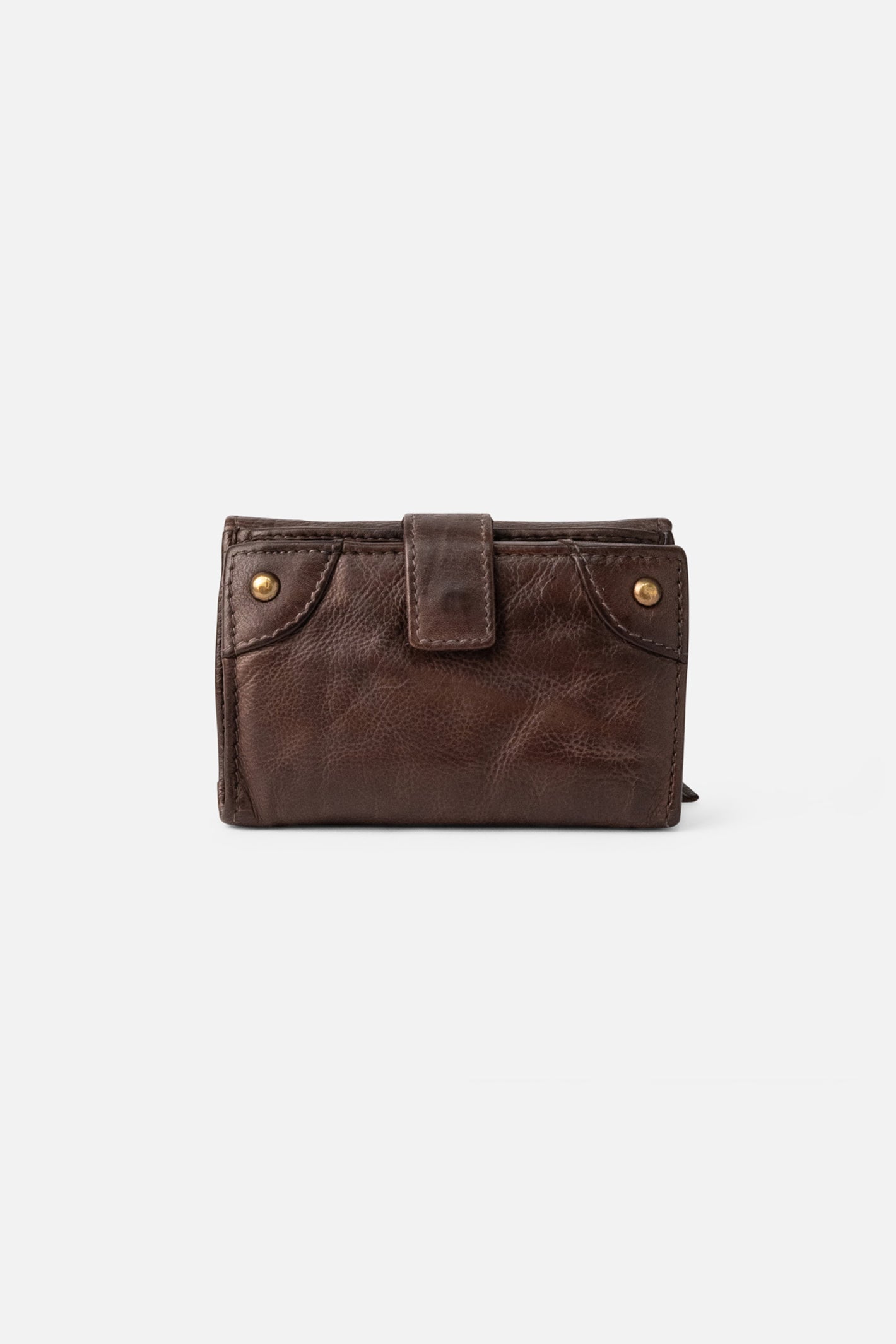 Biba Alaska Dark Brown Leather Purse AKA4L, front view