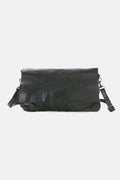 Biba Boston Black Fold Over Cross Body Bag BT5, front view with the flap folded down
