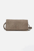 Biba Boston Khaki Fold Over Cross Body Bag BT5, front view with the flap folded down