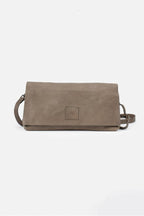 Biba Boston Khaki Fold Over Cross Body Bag BT5, front view with the flap folded down