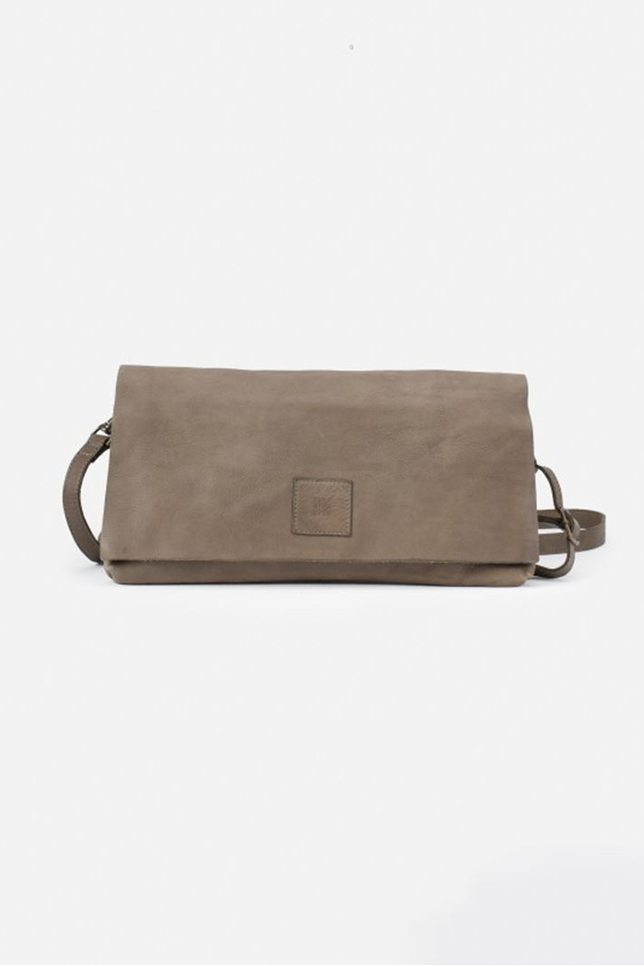Biba Boston Khaki Fold Over Cross Body Bag BT5, front view with the flap folded down