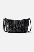 Biba Elk Black Woven Leather Cross Body Bag ELK2L, front view