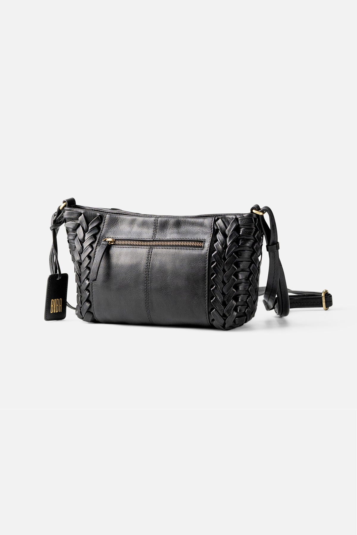 Biba Elk Black Woven Leather Cross Body Bag ELK2L, back view