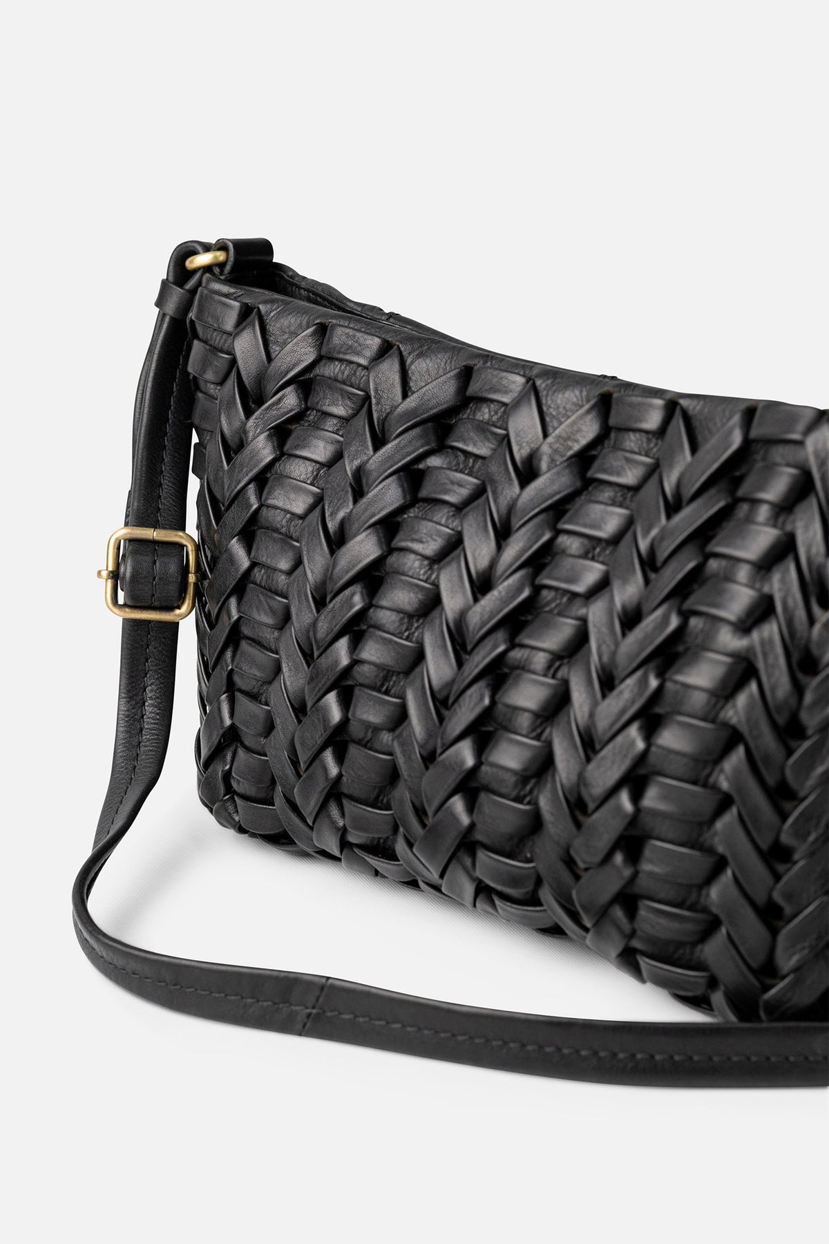 Biba Elk Black Woven Leather Cross Body Bag ELK2L, interior view