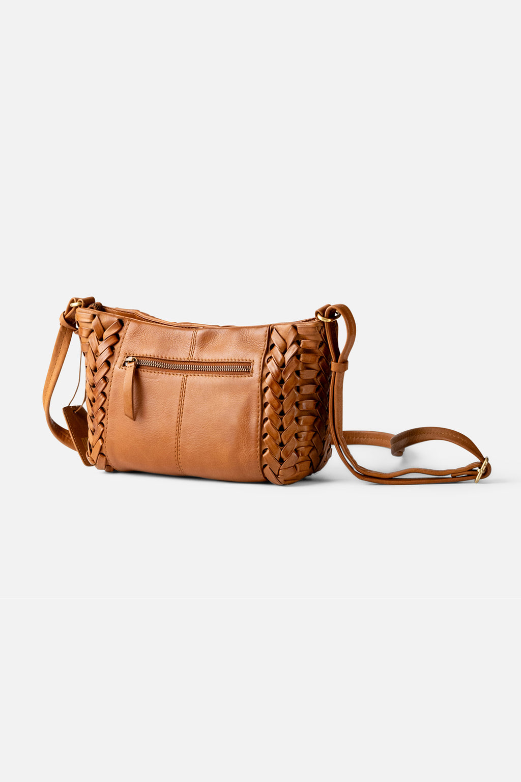 Biba Elk Tan Woven Leather Cross Body Bag ELK2L, back view