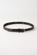 Biba Hill Black Studded Leather Belt HIL1A, full length view