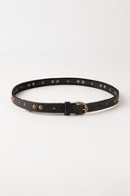Biba Hill Black Studded Leather Belt HIL1A, full length view