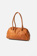 Biba Kansas Tan Woven Leather Shoulder Bag KA28, back view