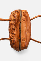 Biba Kansas Tan Woven Leather Shoulder Bag KA28, interior view