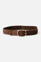Biba Linwood Dark Brown Suede Belt LIO1A, full length view