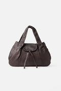 Biba Oxford Dark Brown Slouchy Leather Shoulder Bag OXF1L, front view