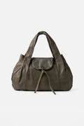 Biba Oxford Khaki Slouchy Leather Shoulder Bag OXF1L, front view