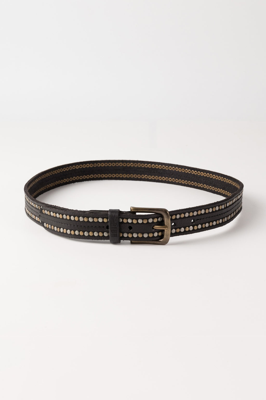 Biba Stella Black Studded Leather Belt SLA1A, full length view