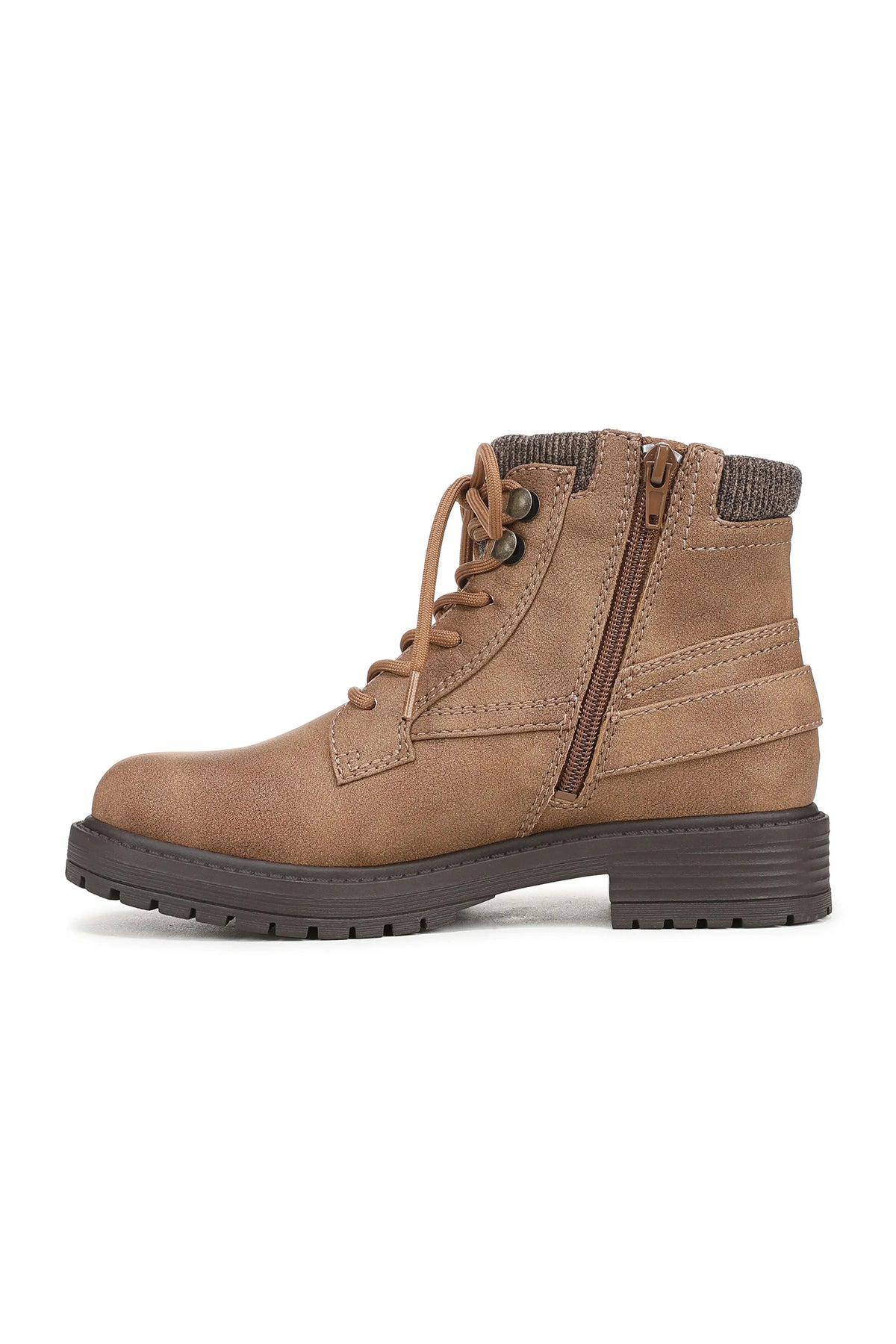 Blowfish Astor Tan Brown Boots J9885, side view with zip