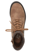 Blowfish Astor Tan Brown Boots J9885, top view showing knitted collar