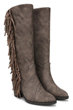 Blowfish Criss Chocolate Brown Boots J9824 S2202, pair angled view