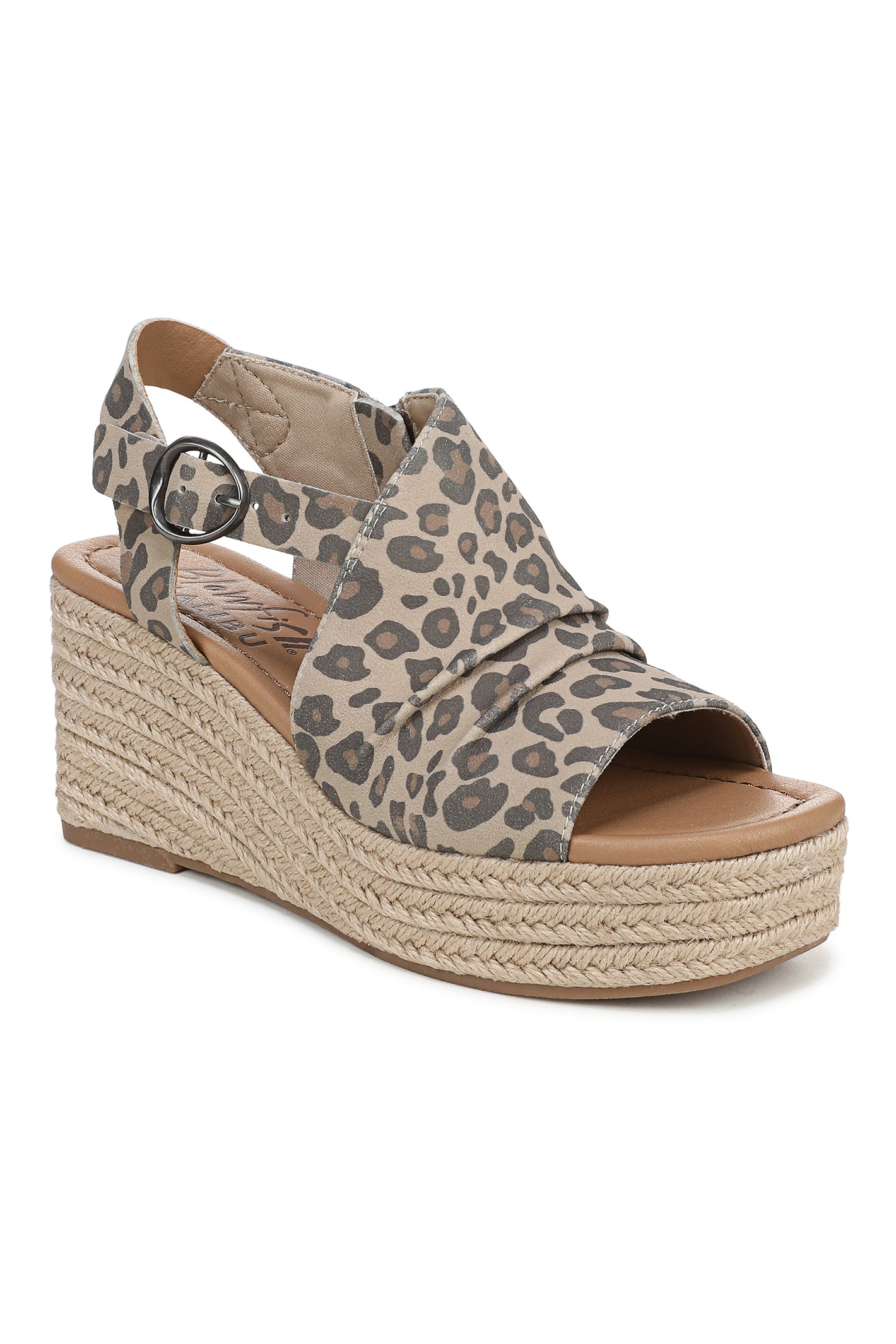 Blowfish J7790F1100BST Amira Snow Faux Suede Wedge Sandals
