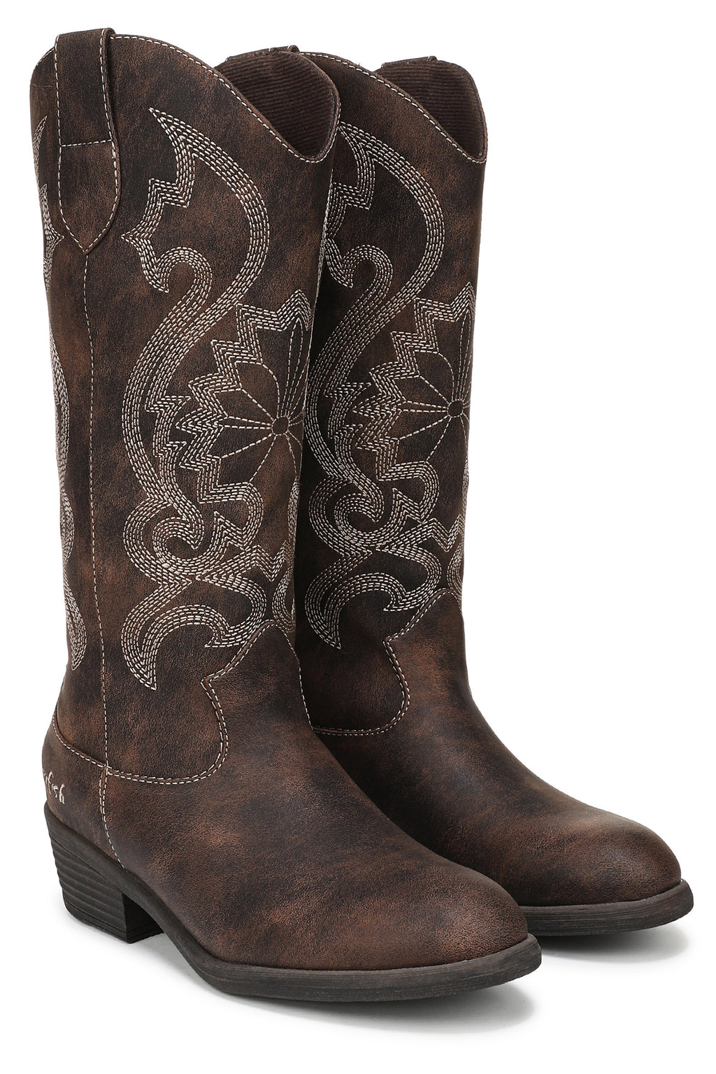 Blowfish Stutter Whiskey Brown Boots K0508 S3201, pair angled view