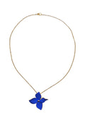 Georgia Charal Blue Hand Painted Simple Petunia Pendant