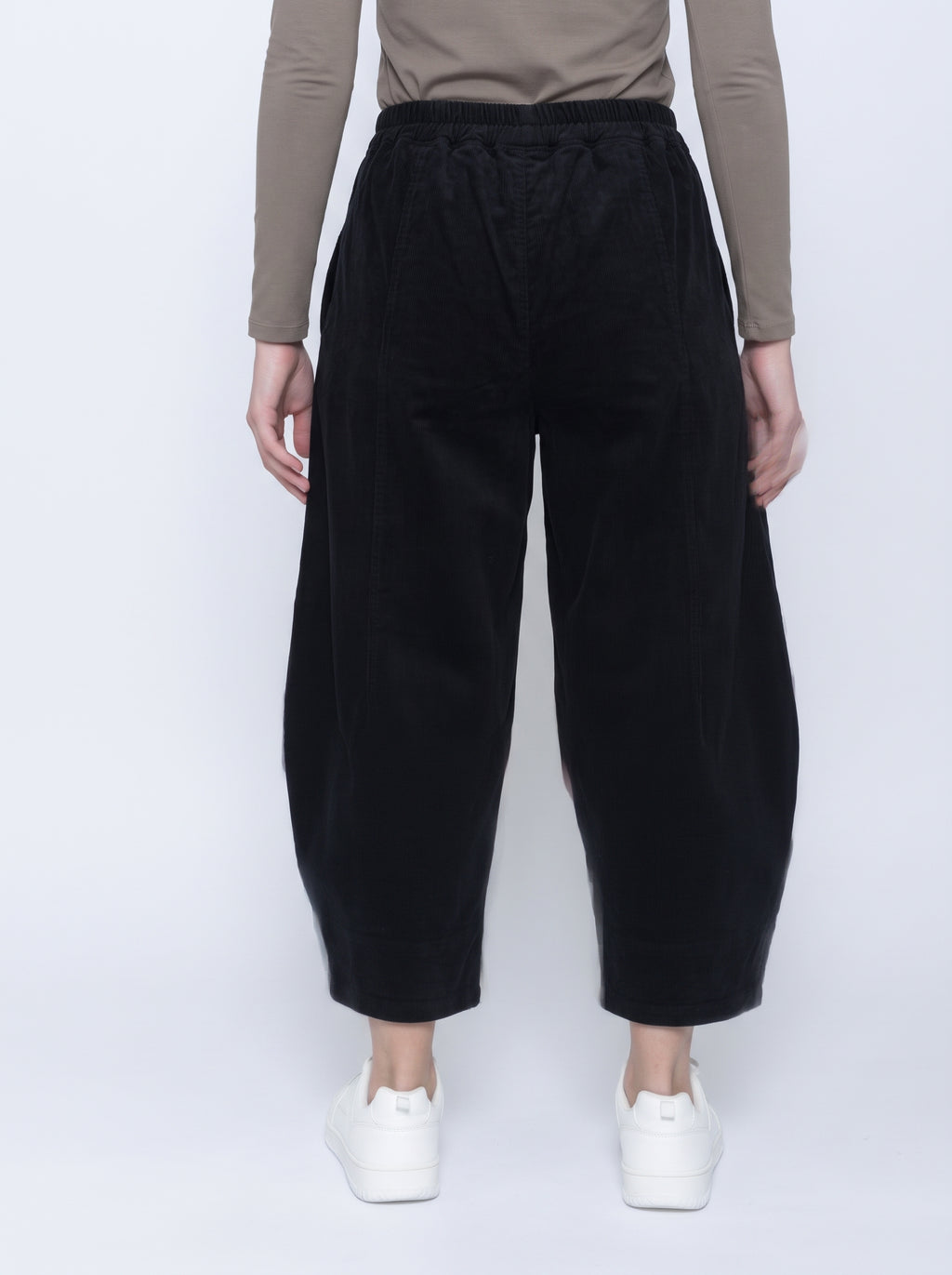 Blueberry Italia Black Cord Balloon Trousers 9428, back view