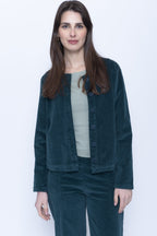 Blueberry Italia Becks Blue Cord Bolero 26310, front view