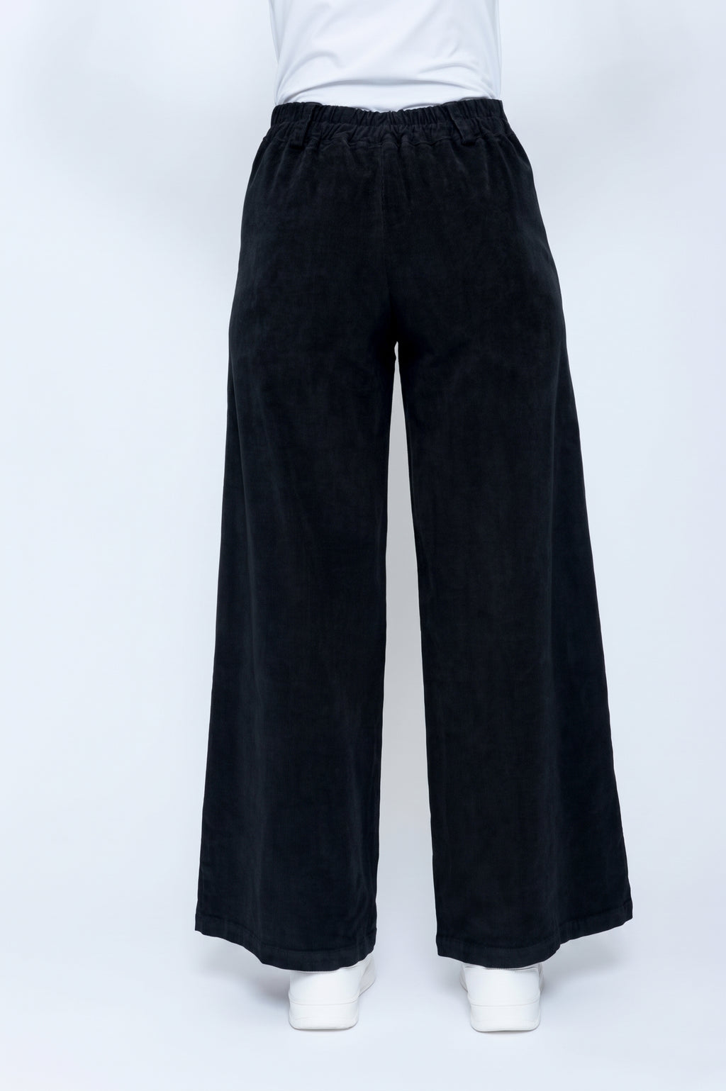 Blueberry Italia Black Cord Boot Leg Trousers 25129, back view