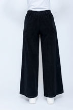 Blueberry Italia Black Cord Boot Leg Trousers 25129, back view