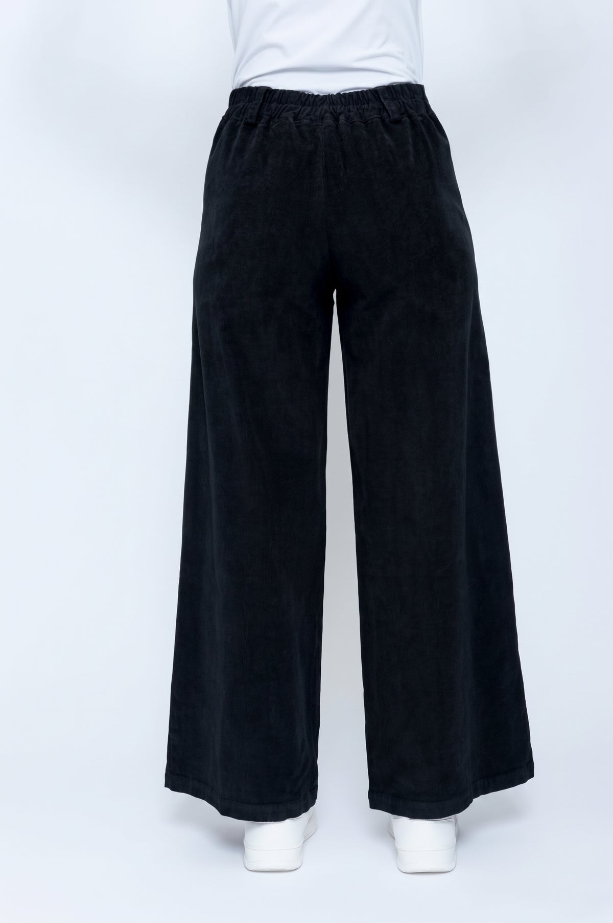 Blueberry Italia Black Cord Boot Leg Trousers 25129, back view