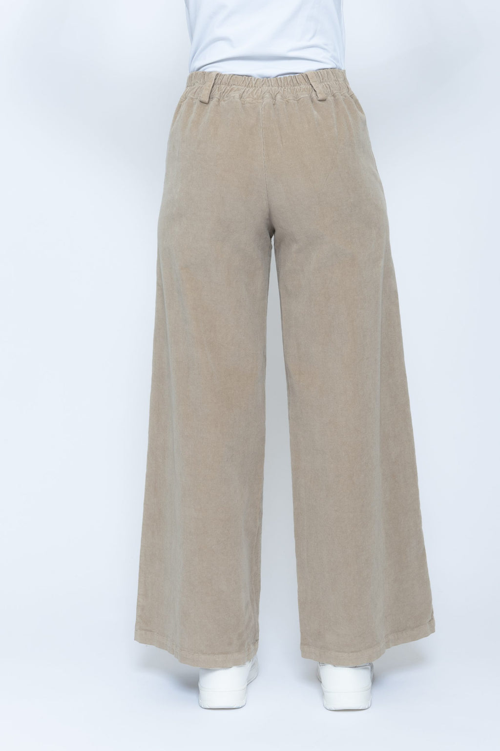Blueberry Italia Fango Beige Cord Boot Leg Trousers 25129, back view