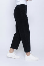 Blueberry Italia Black Classic Cord Trousers 9909, side view
