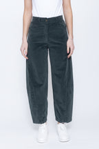 Blueberry Italia Anthracite Grey Cord Tulip Trousers 26319, front view