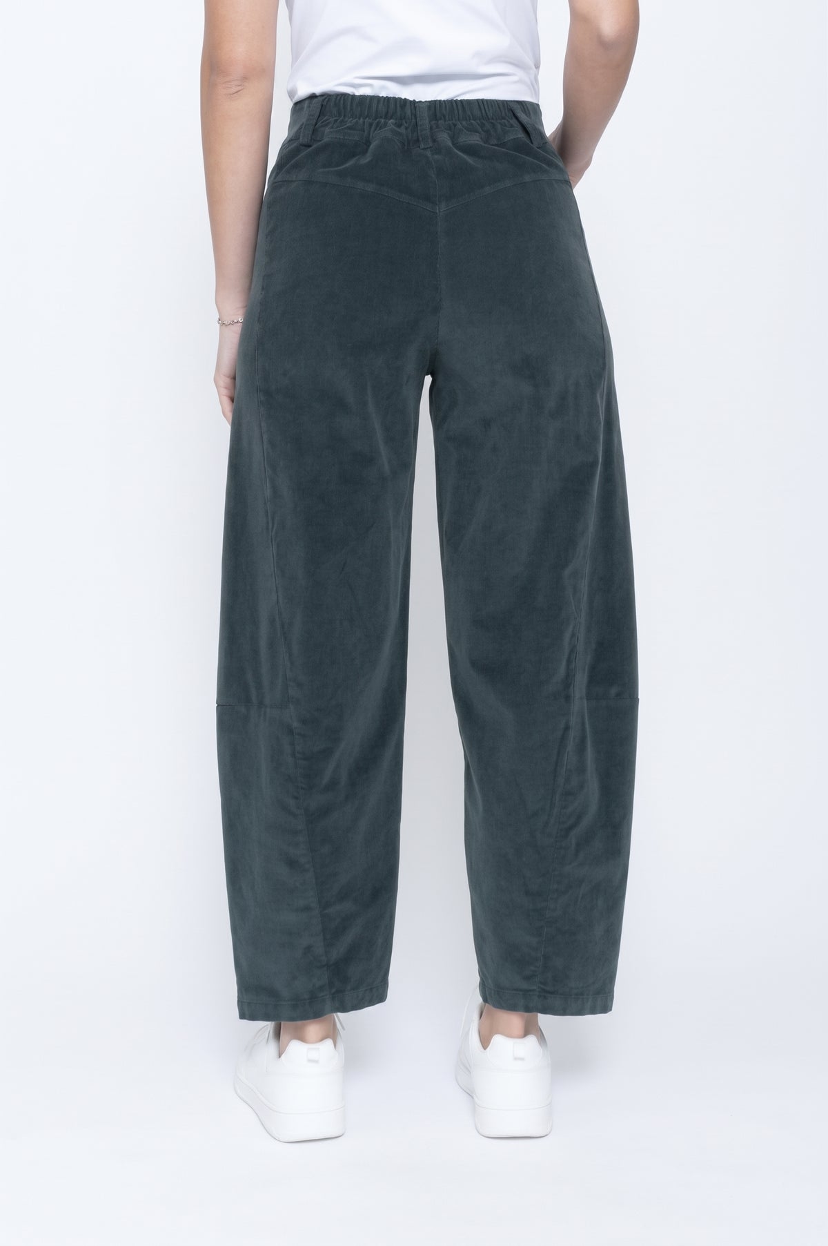 Blueberry Italia Anthracite Grey Cord Tulip Trousers 26319, back view