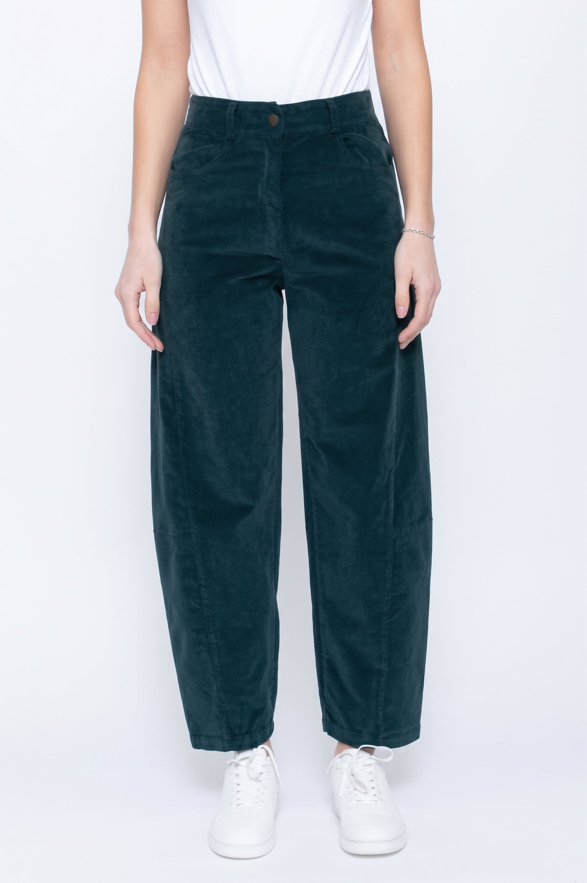 Blueberry Italia Becks Blue Cord Tulip Trousers 26319, front view
