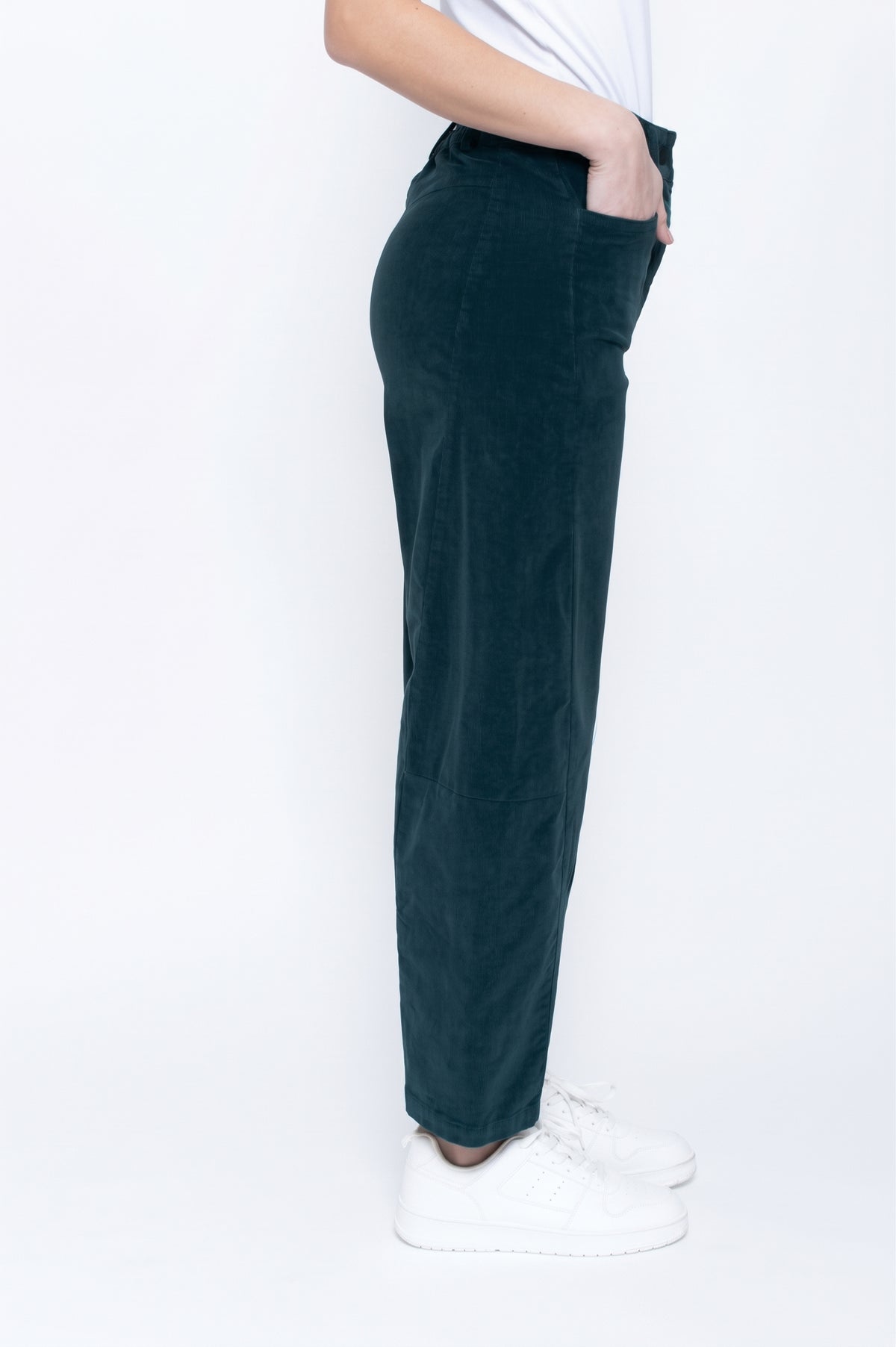 Blueberry Italia Becks Blue Cord Tulip Trousers 26319, side view