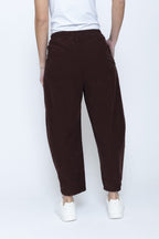 Blueberry Italia Moro Brown Needlecord Tulip Trousers 25117, back view