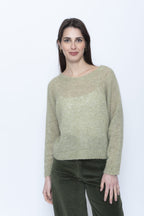 Blueberry Italia Sage Green Raglan Alpaca Jumper BB 068, front view