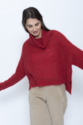 Blueberry Italia Red Turtle Neck Alpaca Jumper BB 066, front view