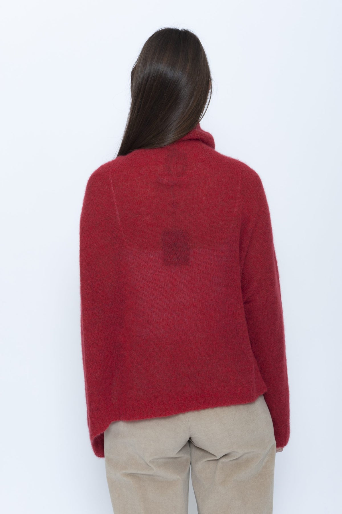 Blueberry Italia Red Turtle Neck Alpaca Jumper BB 066, back view