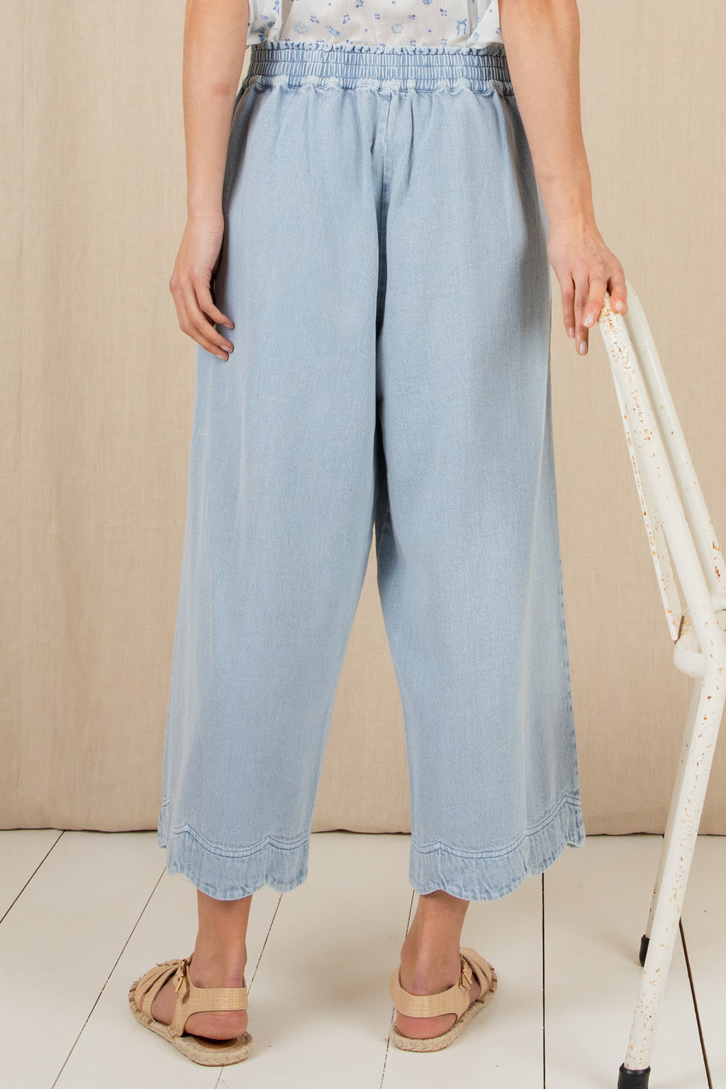 Bonte Aide Ice Blue Organic Cotton Twill Trousers