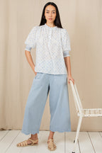 Bonte Aide Ice Blue Organic Cotton Twill Trousers