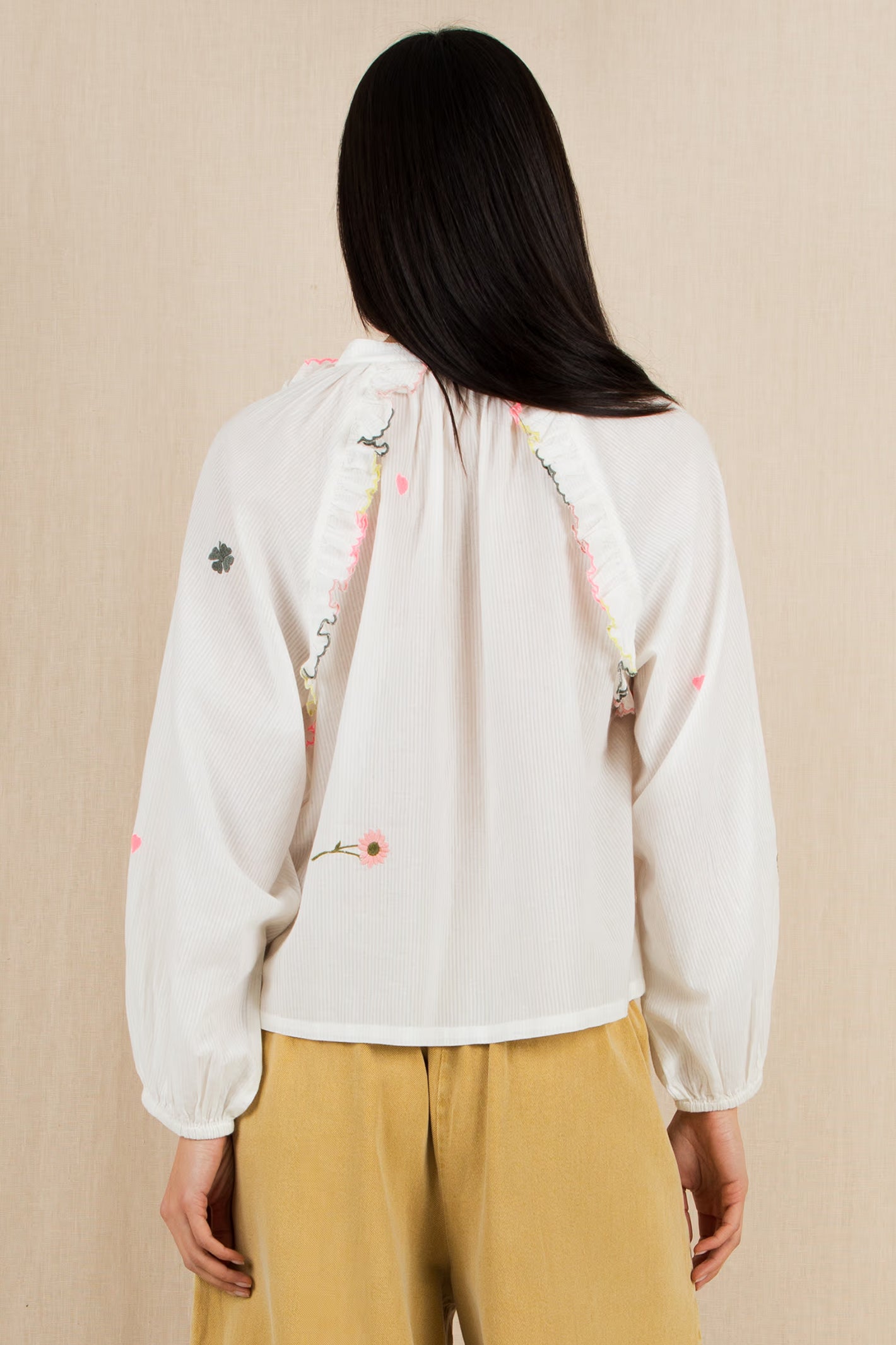 Bonte Alice White Multicolour Organic Cotton Shirt