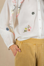 Bonte Alice White Multicolour Organic Cotton Shirt
