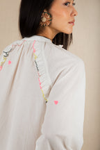 Bonte Alice White Multicolour Organic Cotton Shirt
