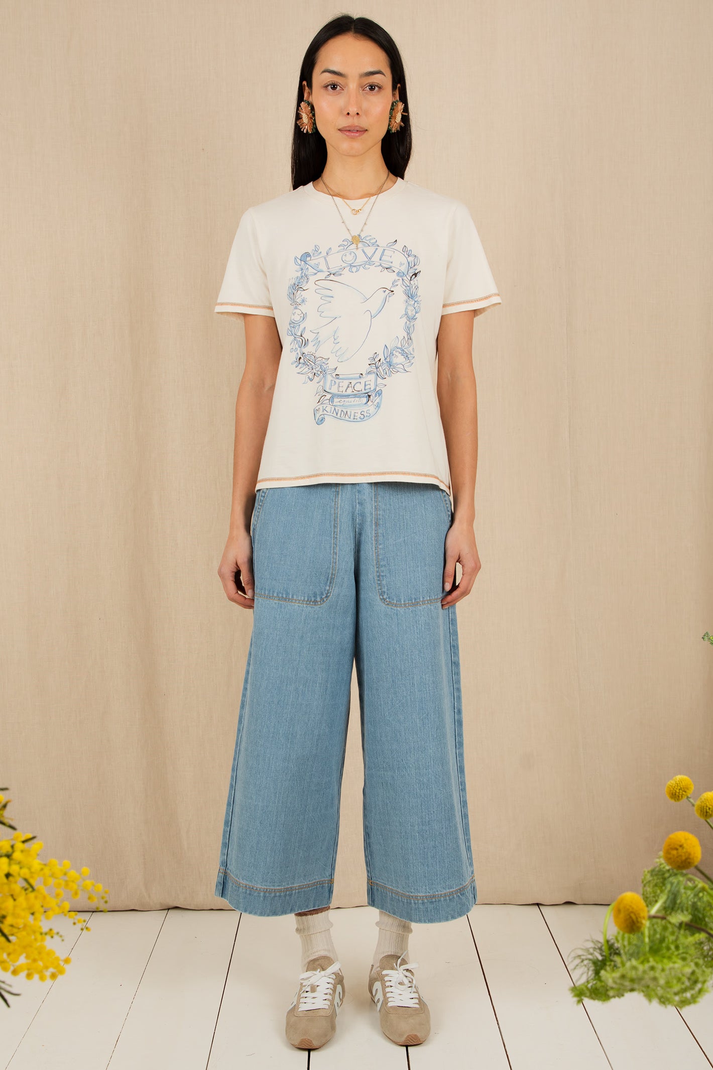 Bonte Boyfriend Ecru Cream Organic Cotton T-Shirt