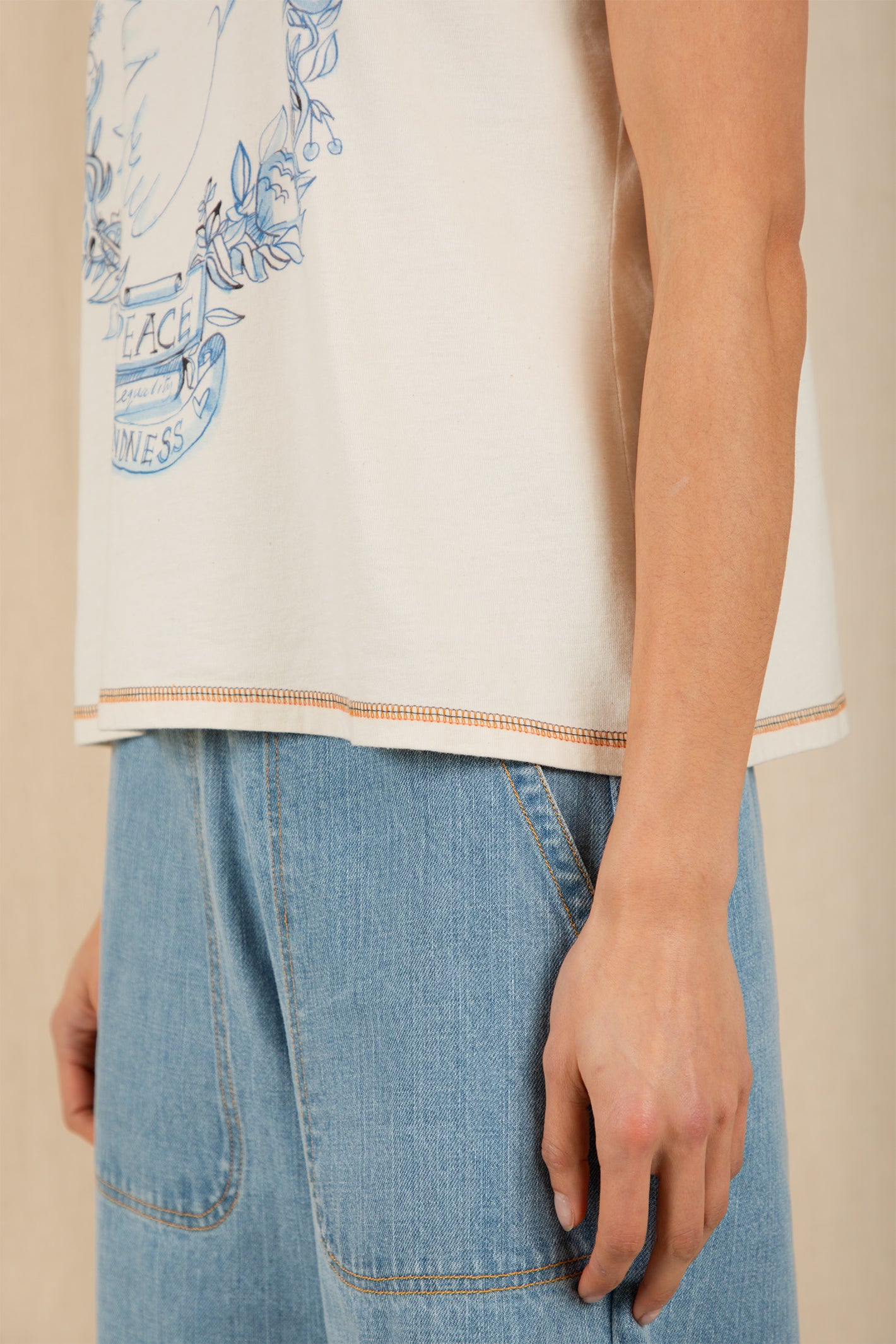 Bonte Boyfriend Ecru Cream Organic Cotton T-Shirt