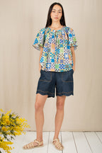 Bonte Mina Multicolour Print Organic Cotton Top