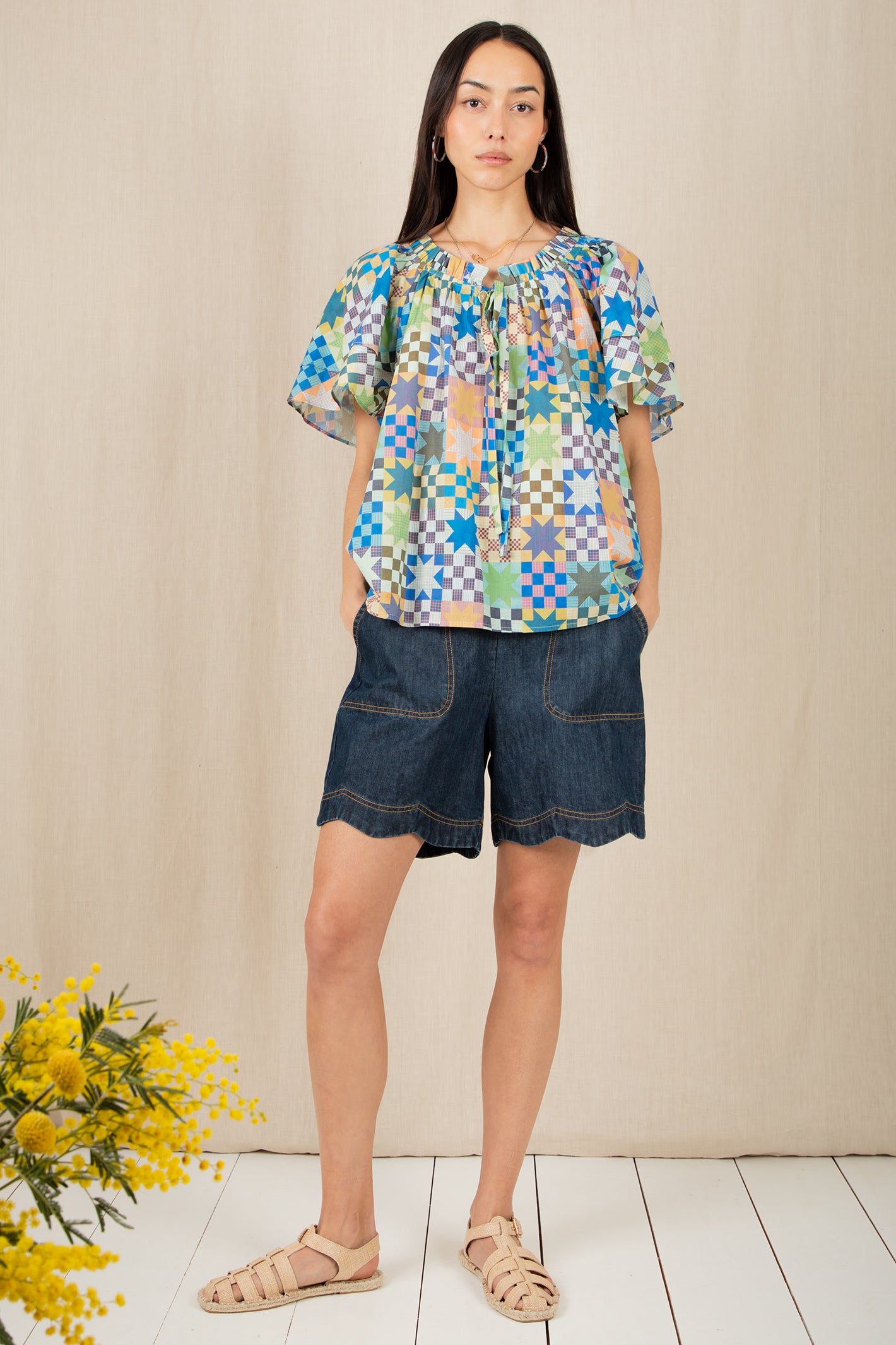 Bonte Mina Multicolour Print Organic Cotton Top