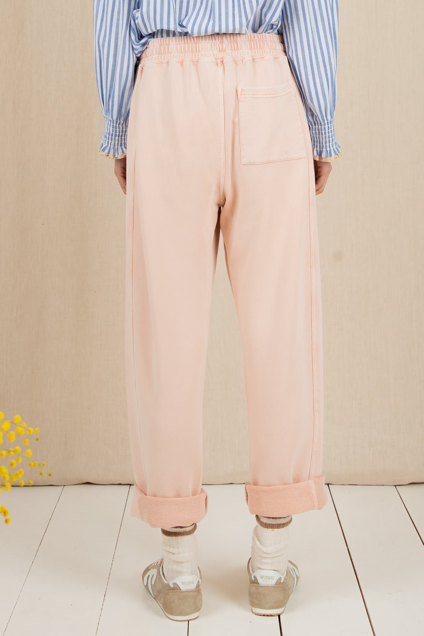 Bonte Noemi Rosewater Pink Garment-Dyed Organic Cotton Sweatpants