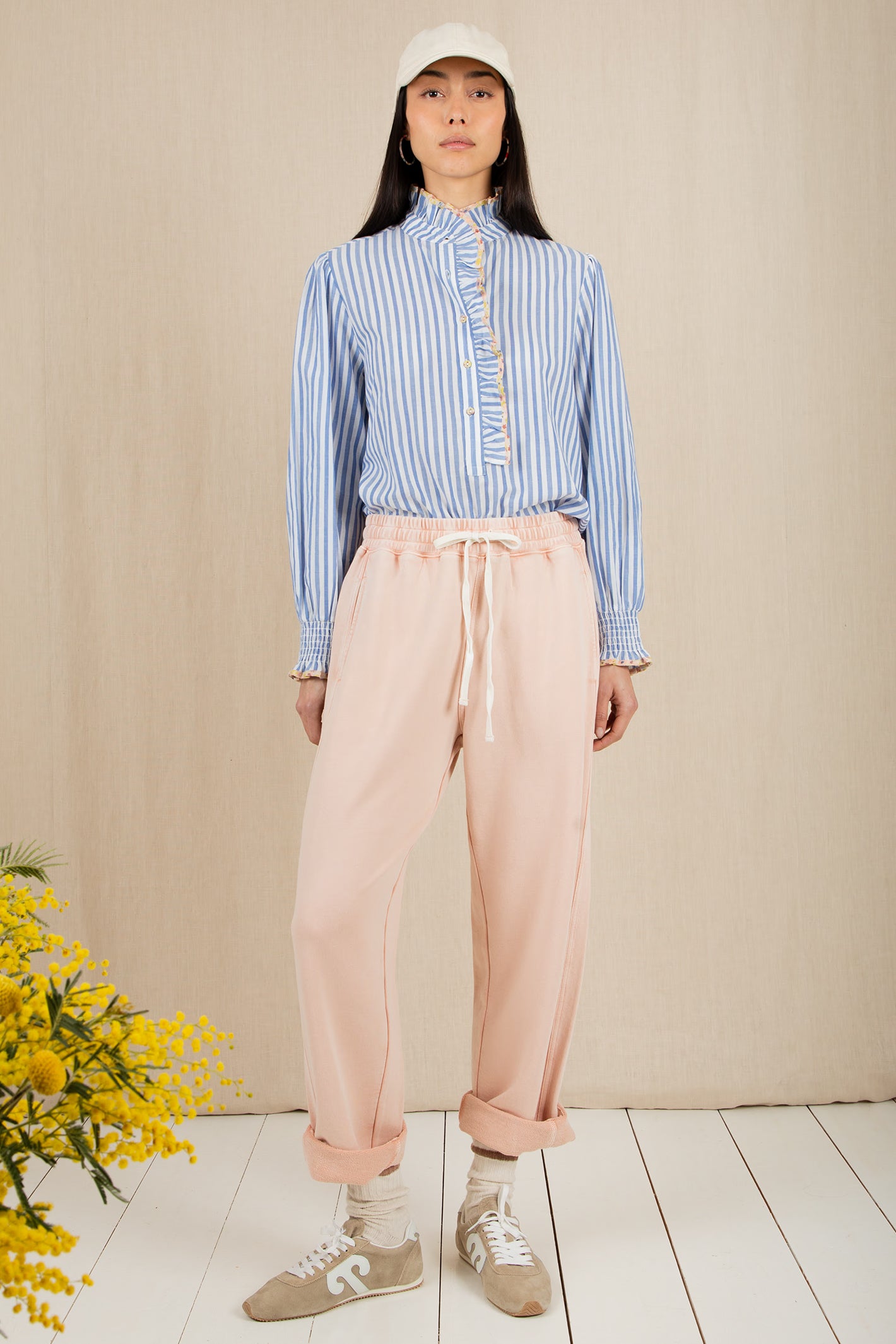 Bonte Noemi Rosewater Pink Garment-Dyed Organic Cotton Sweatpants